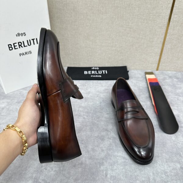 Berluti's New Men's Hand Polished Cowhide Leather Loafers - Image 7