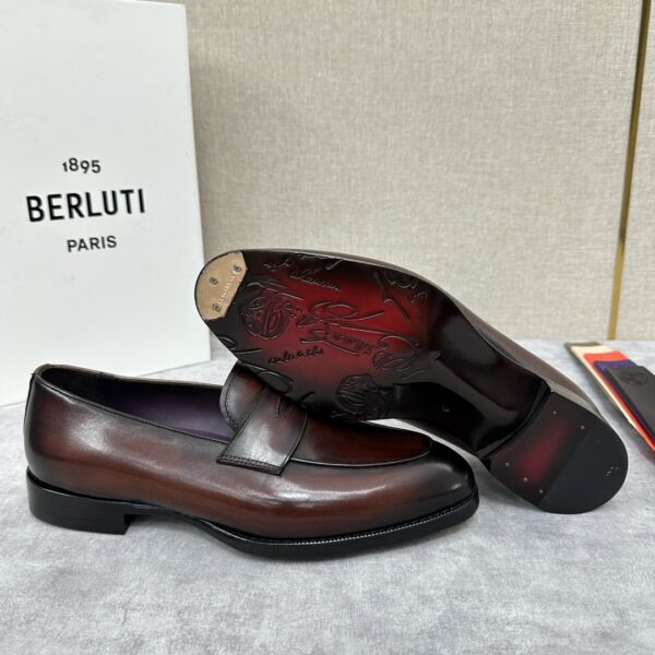 Berluti's New Men's Hand Polished Cowhide Leather Loafers - Image 8