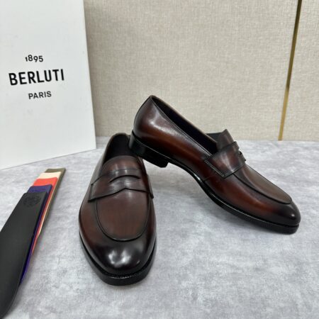 Berluti's New Men's Hand Polished Cowhide Leather Loafers