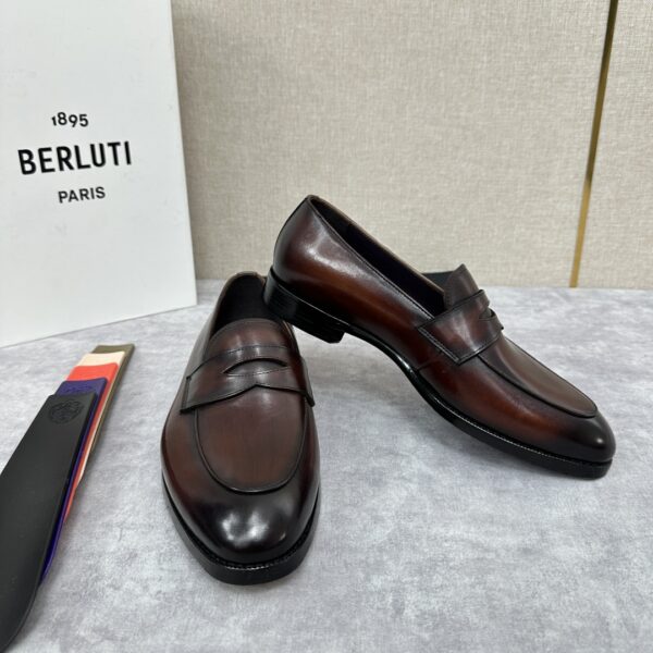Berluti's New Men's Hand Polished Cowhide Leather Loafers