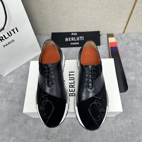 Berluti Fast Track Scritto Patterned Cowhide Leather Casual Sports Shoes - Image 2