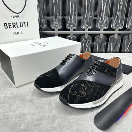 Berluti Fast Track Scritto Patterned Cowhide Leather Casual Sports Shoes