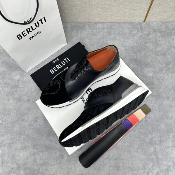 Berluti Fast Track Scritto Patterned Cowhide Leather Casual Sports Shoes - Image 4