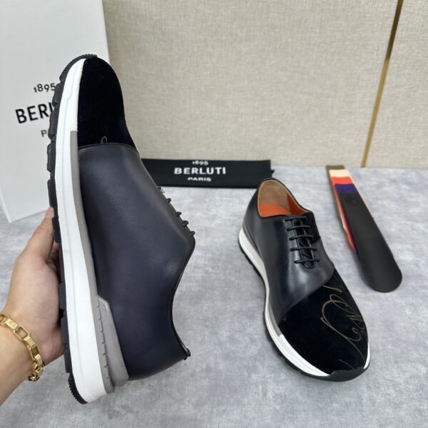 Berluti Fast Track Scritto Patterned Cowhide Leather Casual Sports Shoes - Image 7