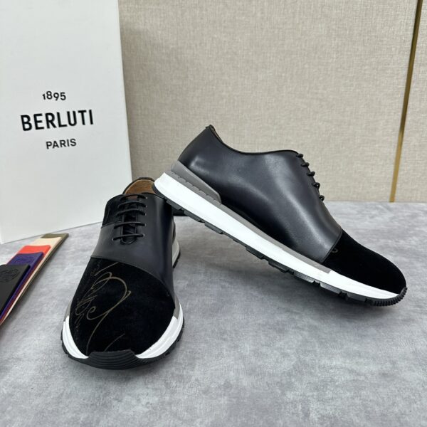 Berluti Fast Track Scritto Patterned Cowhide Leather Casual Sports Shoes - Image 8