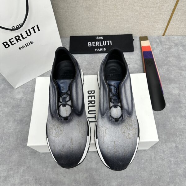 Berluti Fast Track Scritto Patterned Cowhide Leather Casual Sneakers - Image 2