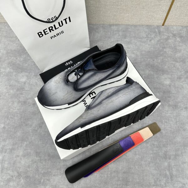 Berluti Fast Track Scritto Patterned Cowhide Leather Casual Sneakers - Image 4
