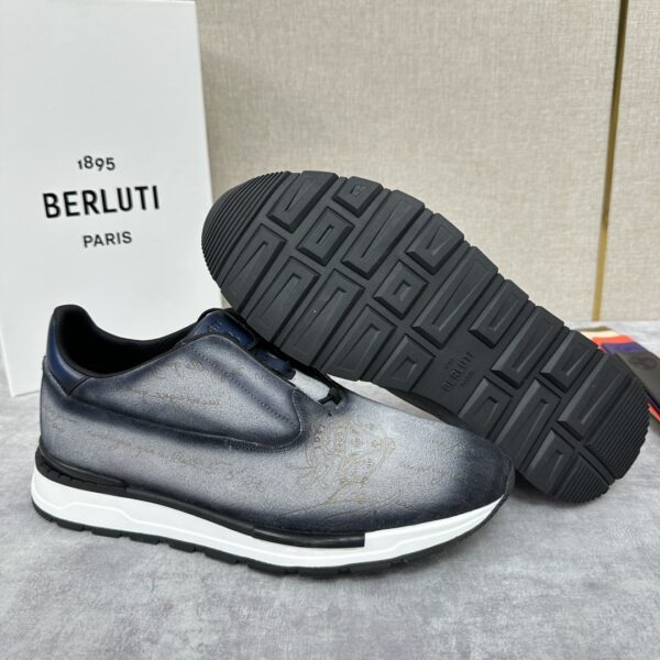 Berluti Fast Track Scritto Patterned Cowhide Leather Casual Sneakers - Image 8