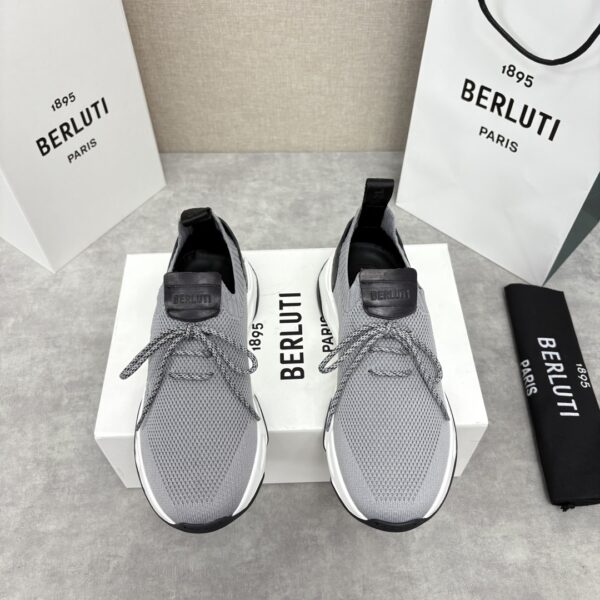 Berluti Men's Shadow Scritto Pattern Embroidered Flyknit Sneakers - Image 2