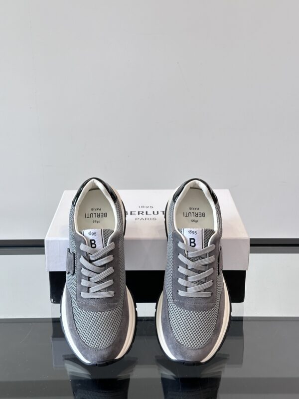 Berluti Low Cut Casual Cowhide Leather Men's Sneakers - Image 6