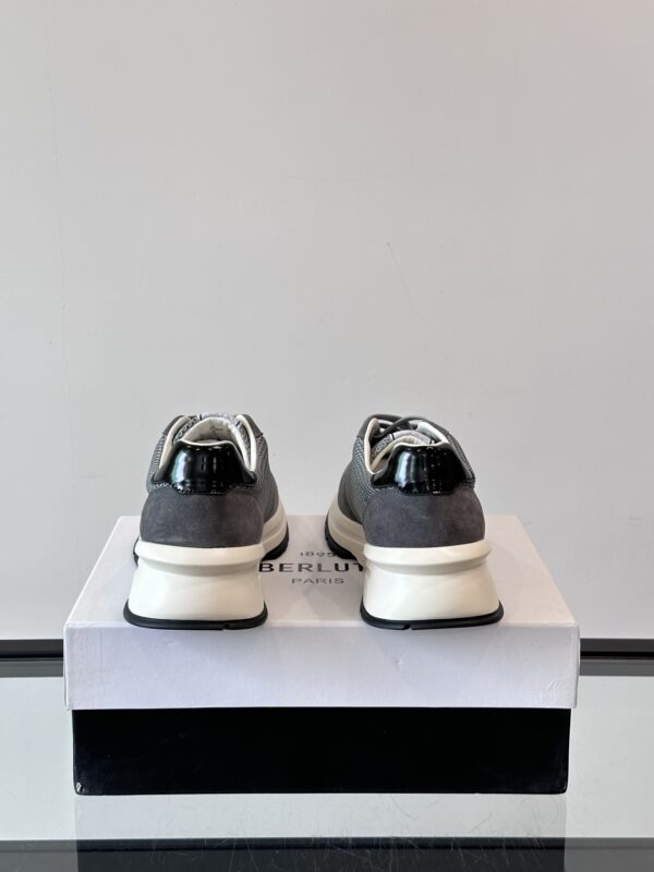 Berluti Low Cut Casual Cowhide Leather Men's Sneakers - Image 8