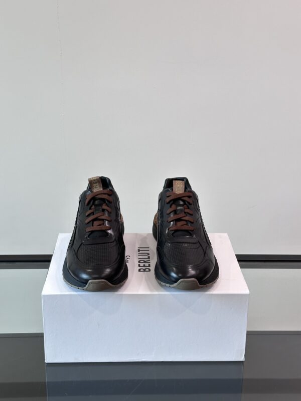 Berluti Low Cut High Quality Cowhide Leather Casual Sneakers - Image 3