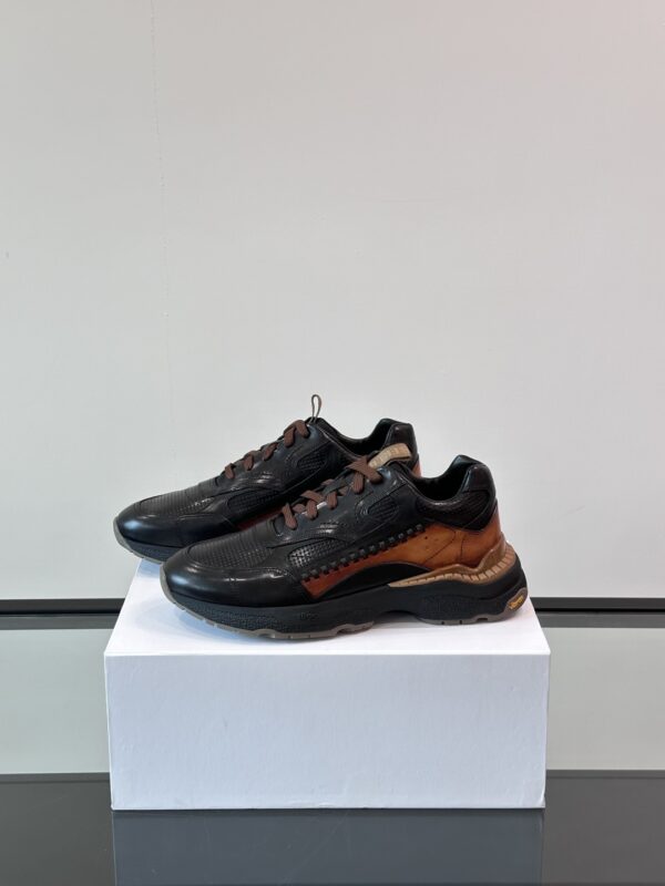 Berluti Low Cut High Quality Cowhide Leather Casual Sneakers - Image 4