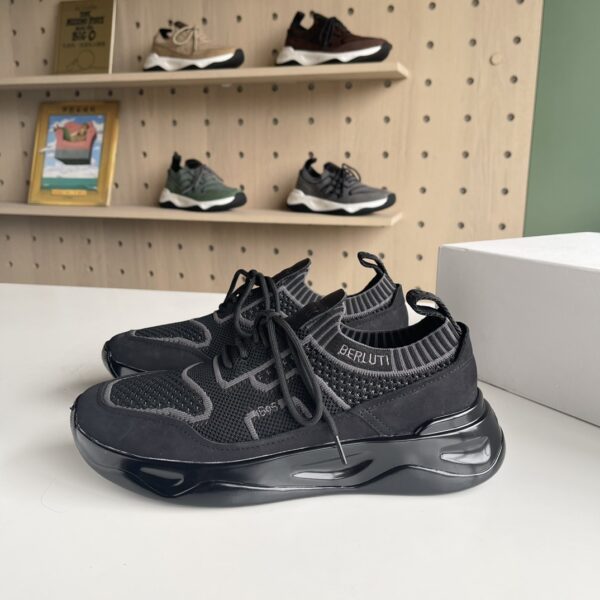 Berluti Flyknit Paired With Cowhide Leather Men's Sports Shoes - Image 4
