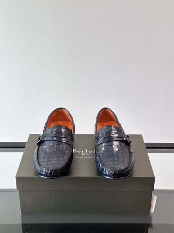 Berluti Handmade Boutique Men's Cowhide Leather Bean Shoes - Image 3