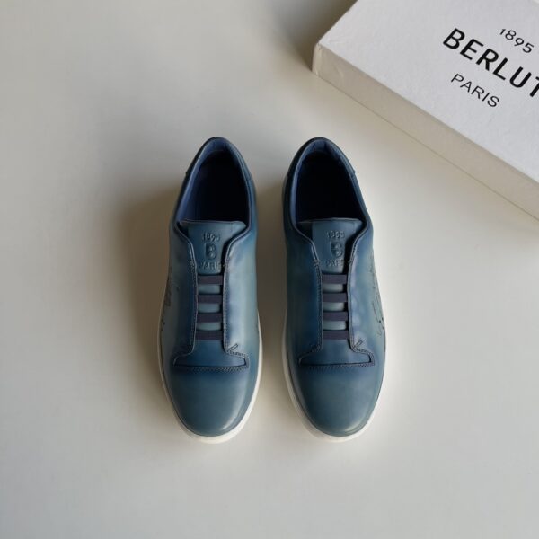 Berluti Playtime Scritto Pattern Men's Low Cut Casual Sports Shoes - Image 2