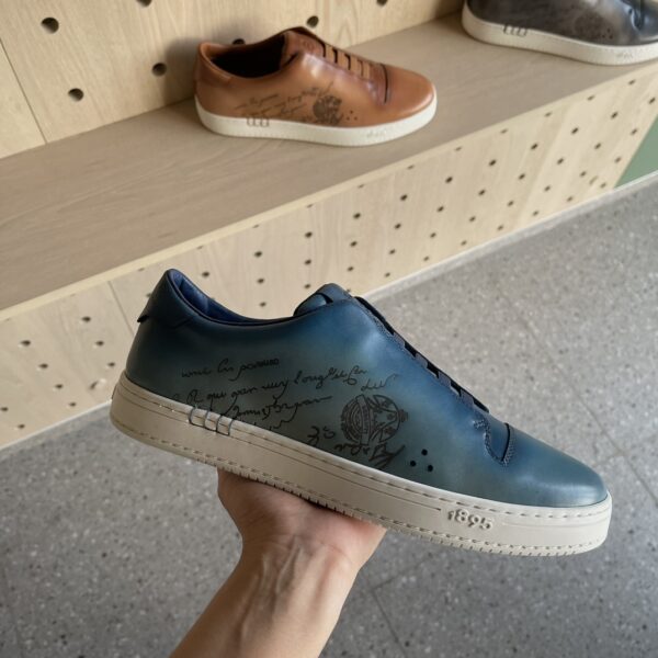 Berluti Playtime Scritto Pattern Men's Low Cut Casual Sports Shoes - Image 5