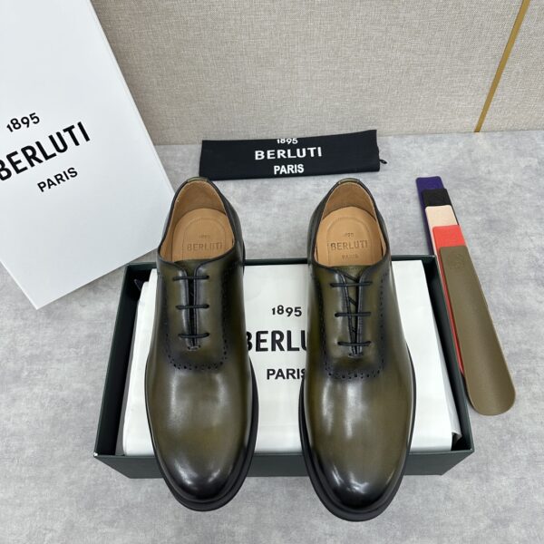 Berluti Aplomb Bergamo Scritto Patterned Leather Derby Shoes - Image 2
