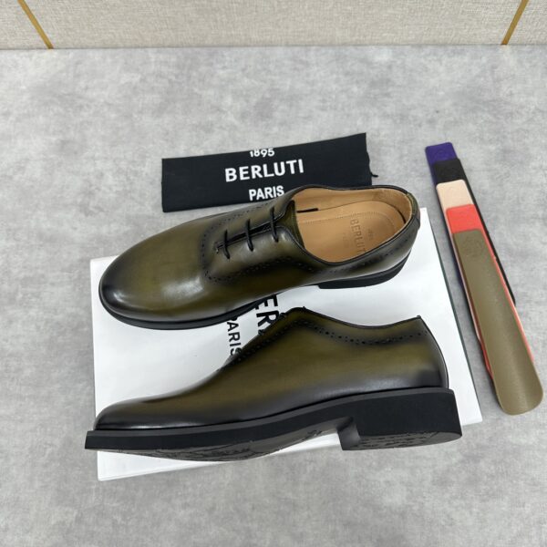 Berluti Aplomb Bergamo Scritto Patterned Leather Derby Shoes - Image 3