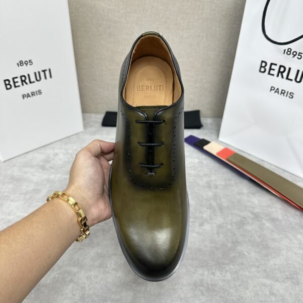 Berluti Aplomb Bergamo Scritto Patterned Leather Derby Shoes - Image 5