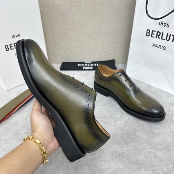 Berluti Aplomb Bergamo Scritto Patterned Leather Derby Shoes - Image 6
