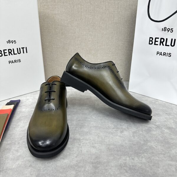 Berluti Aplomb Bergamo Scritto Patterned Leather Derby Shoes - Image 7