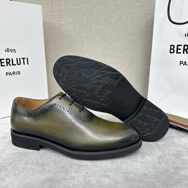 Berluti Aplomb Bergamo Scritto Patterned Leather Derby Shoes - Image 8