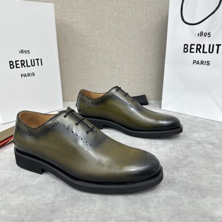 Berluti Aplomb Bergamo Scritto Patterned Leather Derby Shoes