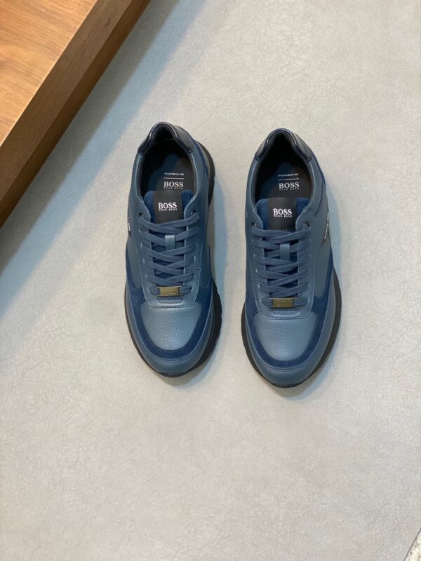 Boss Men's Cowhide Leather Casual Comfortable Sports Shoes - Image 2