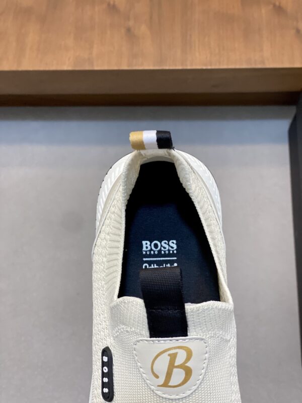 Boss Men's Cowhide Leather Flyknit Fabric Casual Sports Shoes - Image 7