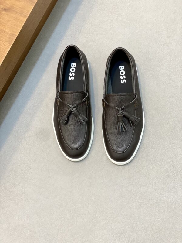 Boss New Men's Cowhide Leather Fringed Loafers - Image 2