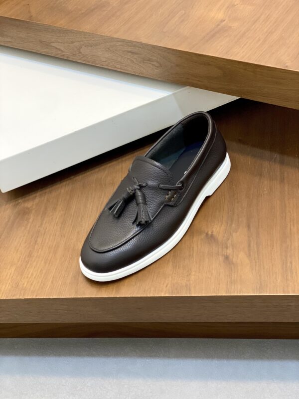 Boss New Men's Cowhide Leather Fringed Loafers - Image 6