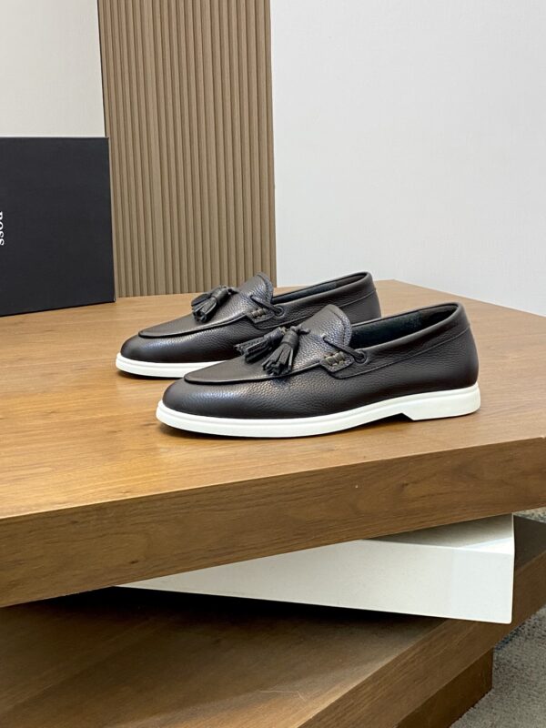 Boss New Men's Cowhide Leather Fringed Loafers