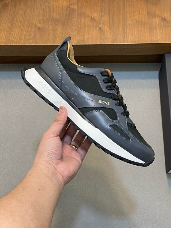 Boss Men's Cowhide Leather Low Cut Lace Up Casual Sports Shoes - Image 4