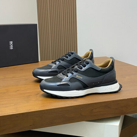 Boss Men's Cowhide Leather Low Cut Lace Up Casual Sports Shoes