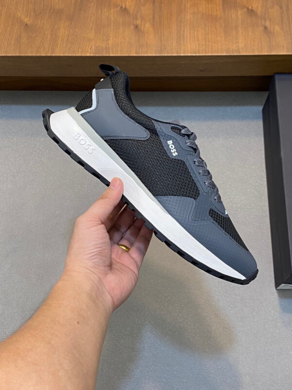 Boss Classic Men's Cowhide Leather Splicing Mesh Sports Shoes - Image 4
