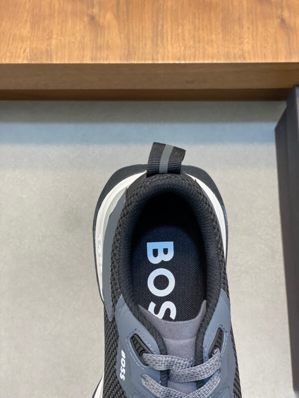 Boss Classic Men's Cowhide Leather Splicing Mesh Sports Shoes - Image 7