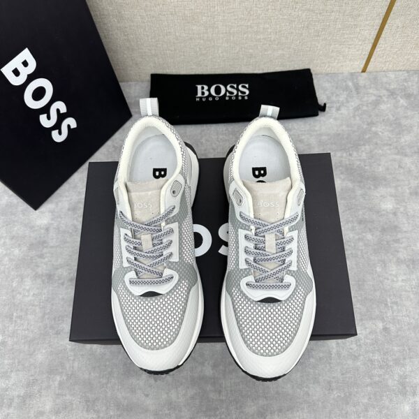 Boss Men's New Mesh Cowhide Leather Splicing Sports Shoes - Image 2