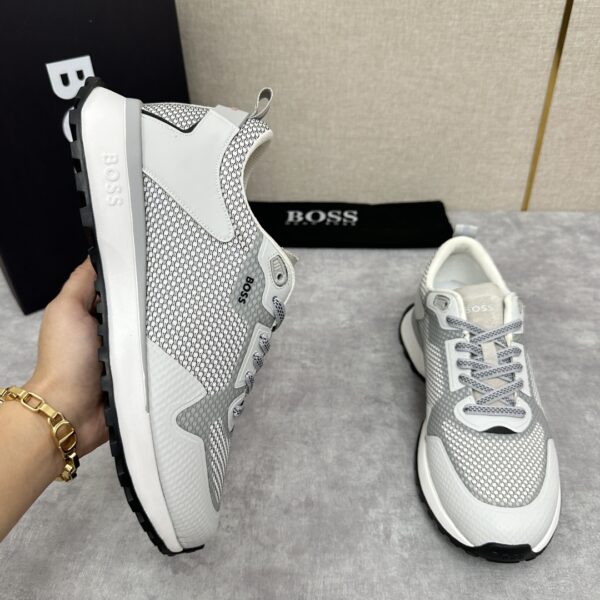 Boss Men's New Mesh Cowhide Leather Splicing Sports Shoes - Image 4