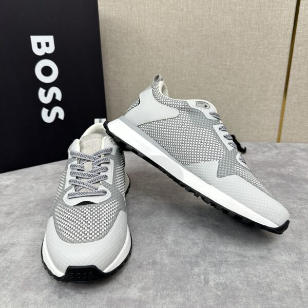 Boss Men's New Mesh Cowhide Leather Splicing Sports Shoes - Image 7