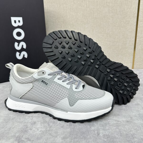 Boss Men's New Mesh Cowhide Leather Splicing Sports Shoes - Image 8
