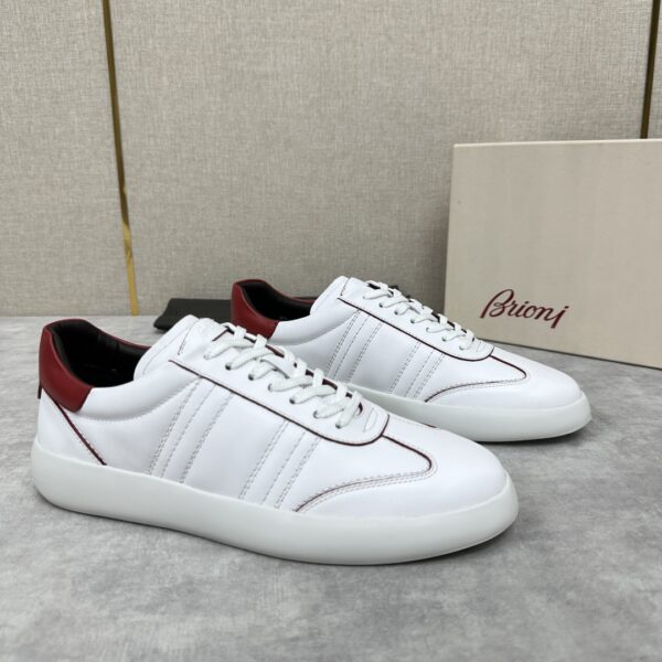 Brioni Cowhide Leather Contrasting Sports Board Shoes - Image 3