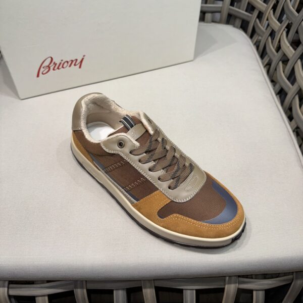 Brioni Fashion Cowhide Leather Contrasting Casual Sports Shoes - Image 6