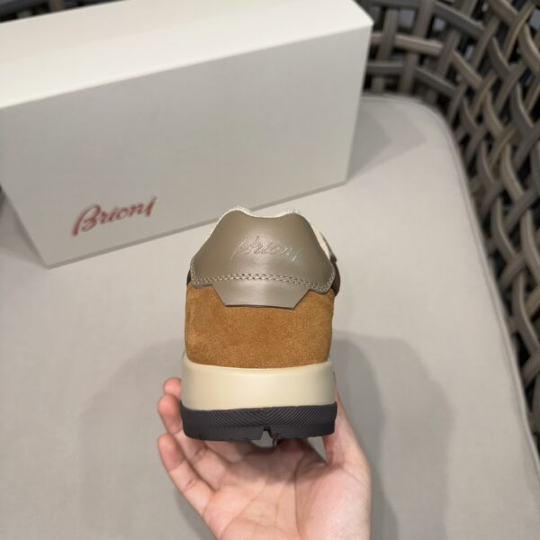 Brioni Fashion Cowhide Leather Contrasting Casual Sports Shoes - Image 7