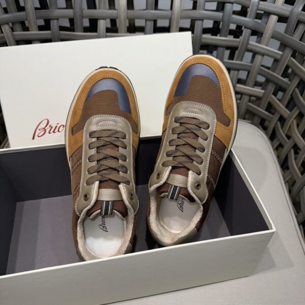 Brioni Fashion Cowhide Leather Contrasting Casual Sports Shoes - Image 8