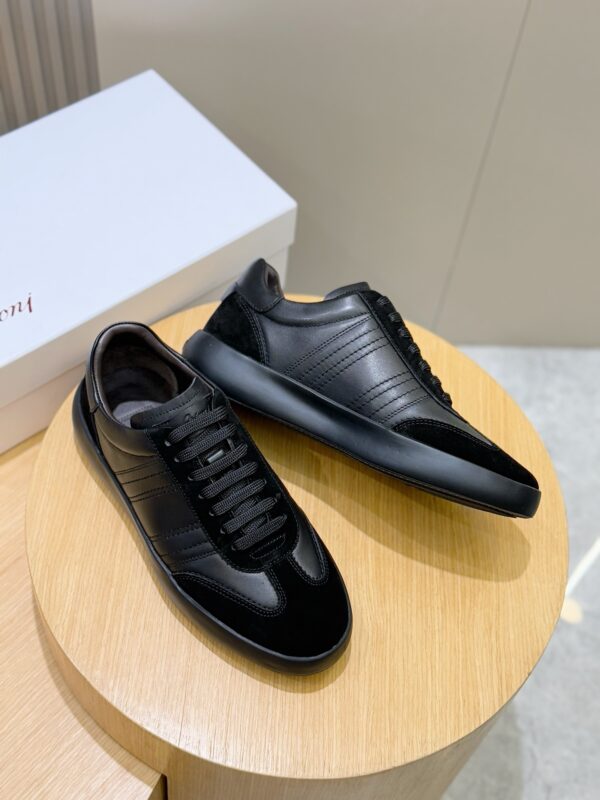 Brioni Cowhide Leather Contrasting Casual Sports Shoes - Image 7