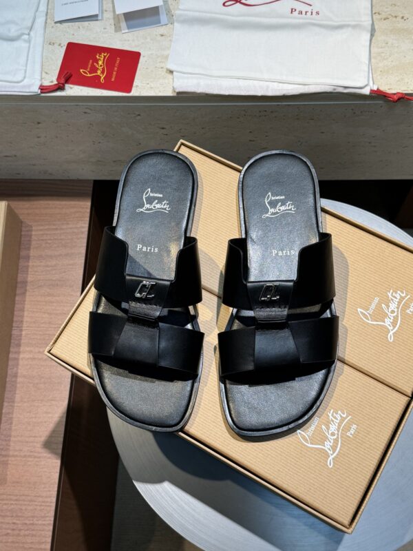 Christian Louboutin Men's Summer Cowhide Leather Slippers - Image 3