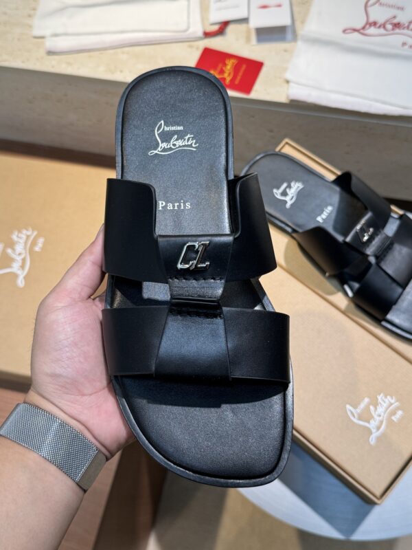 Christian Louboutin Men's Summer Cowhide Leather Slippers - Image 6