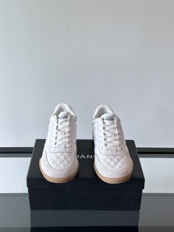 Chanel Panda Colored Light Diamond Grid Tennis Shoes - Image 3