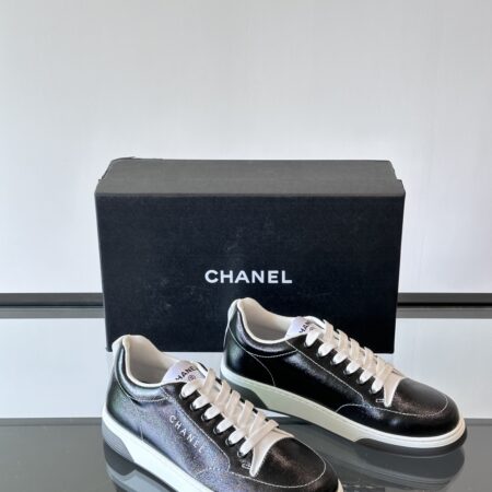 Chanel New Cowhide Leather Casual Embroidered White Shoes